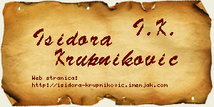 Isidora Krupniković vizit kartica